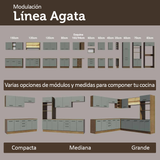 Kit Bajo Mesada + Cristalero 70cm Marrón/Gris Agata Madesa 02