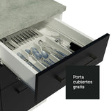 Combo Completo de Cocina 240 cm Blanco/Negro 60 cm de Profundidad Agata Madesa 01