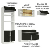 Combo de Cocina 270 cm Agata Blanco/Negro 04