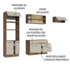 Combo completo de Cocina 270 cm 7 Puertas 2 Cajones Sin Mesada Marrón/Crema Agata Madesa