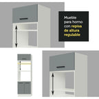 Combo completo de Cocina 270 cm 8 Puertas 3 Cajones Sin Mesada Blanco/Gris Agata Madesa 07