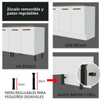 Combo completo de Cocina 270 cm 8 Puertas 3 Cajones Blanco/Marrón Agata Madesa