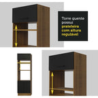 Combo completo de Cocina 290 cm 9 Puertas 2 Cajones Sin Mesada Marrón/Negro Agata Madesa
