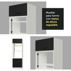 Combo completo de Cocina 310 cm 10 Puertas 2 Cajones Sin Mesada Blanco/Negro Agata Madesa