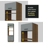 Combo completo de Cocina 310 cm 10 Puertas 2 Cajones Sin Mesada Marrón/Gris Agata Madesa