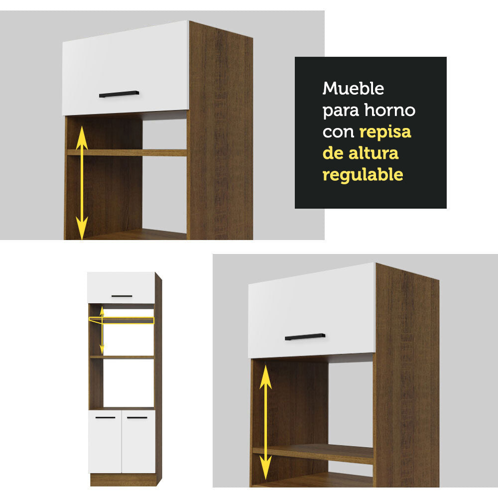 Combo completo de Cocina 350 cm Marrón/Blanco Agata 01