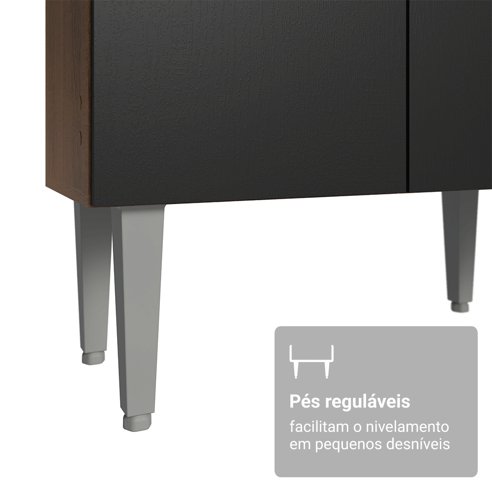 Combo completo de Cocina 220 cm Marrón/Negro Deli Madesa 01