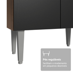 Combo Completo de Cocina 220 cm 6 Puertas 1 Cajón Marrón/Negro Deli Madesa