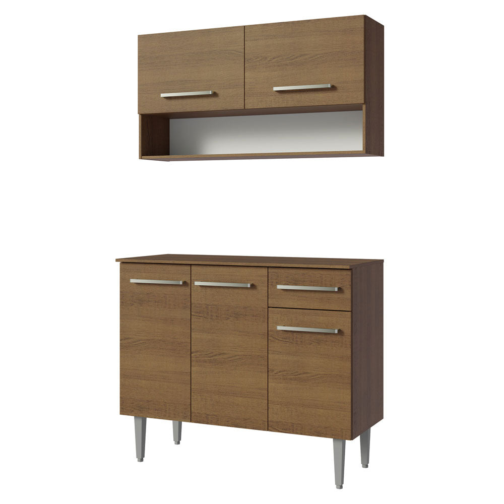 Cocina Compacta 105 cm Emilly Marrón 03