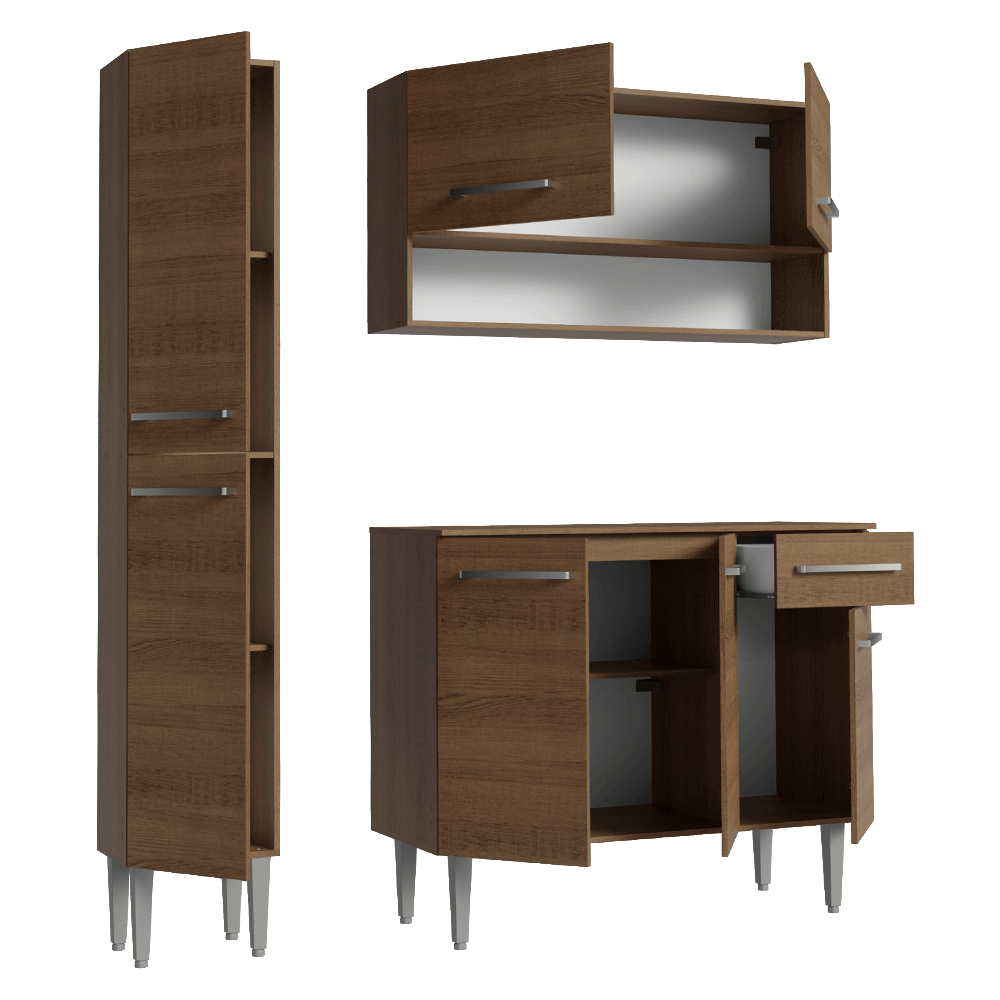Cocina Compacta 137 cm Emilly Rustic 012