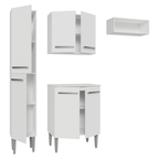 Cocina Compacta 156 cm 6 Puertas 1 Nicho Abierto Blanco Emilly Madesa