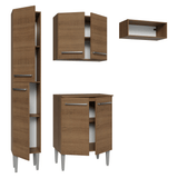 Cocina Compacta 156 cm Emilly Marrón 01
