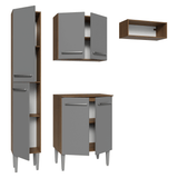 Cocina Compacta 156 cm Emilly Marrón/Gris 01
