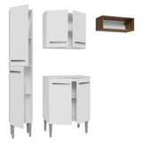 Cocina Compacta 156 cm Emilly Blanco/Marrón 01