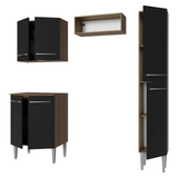 Cocina Compacta 156 cm Emilly Marrón/Negro 02