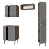 Cocina Compacta 156 cm Emilly Marrón/Gris 02