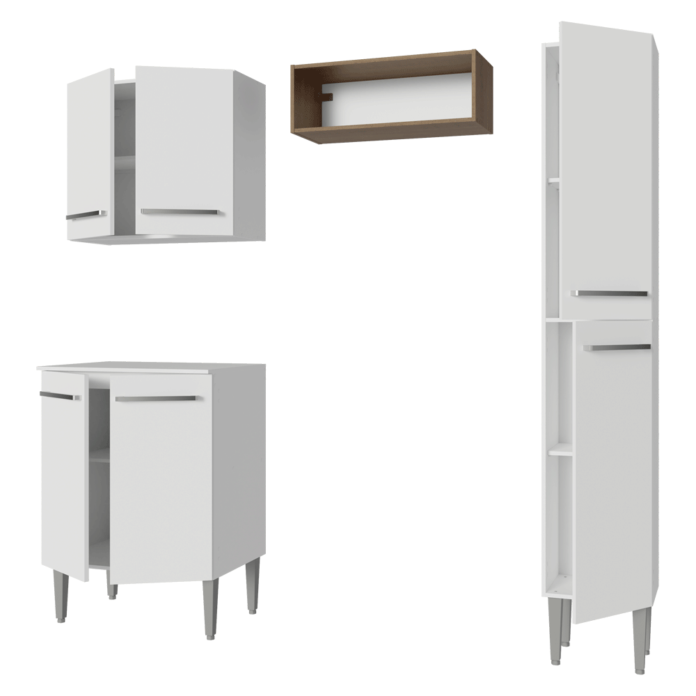 Cocina Compacta 156 cm Emilly Blanco/Marrón 02