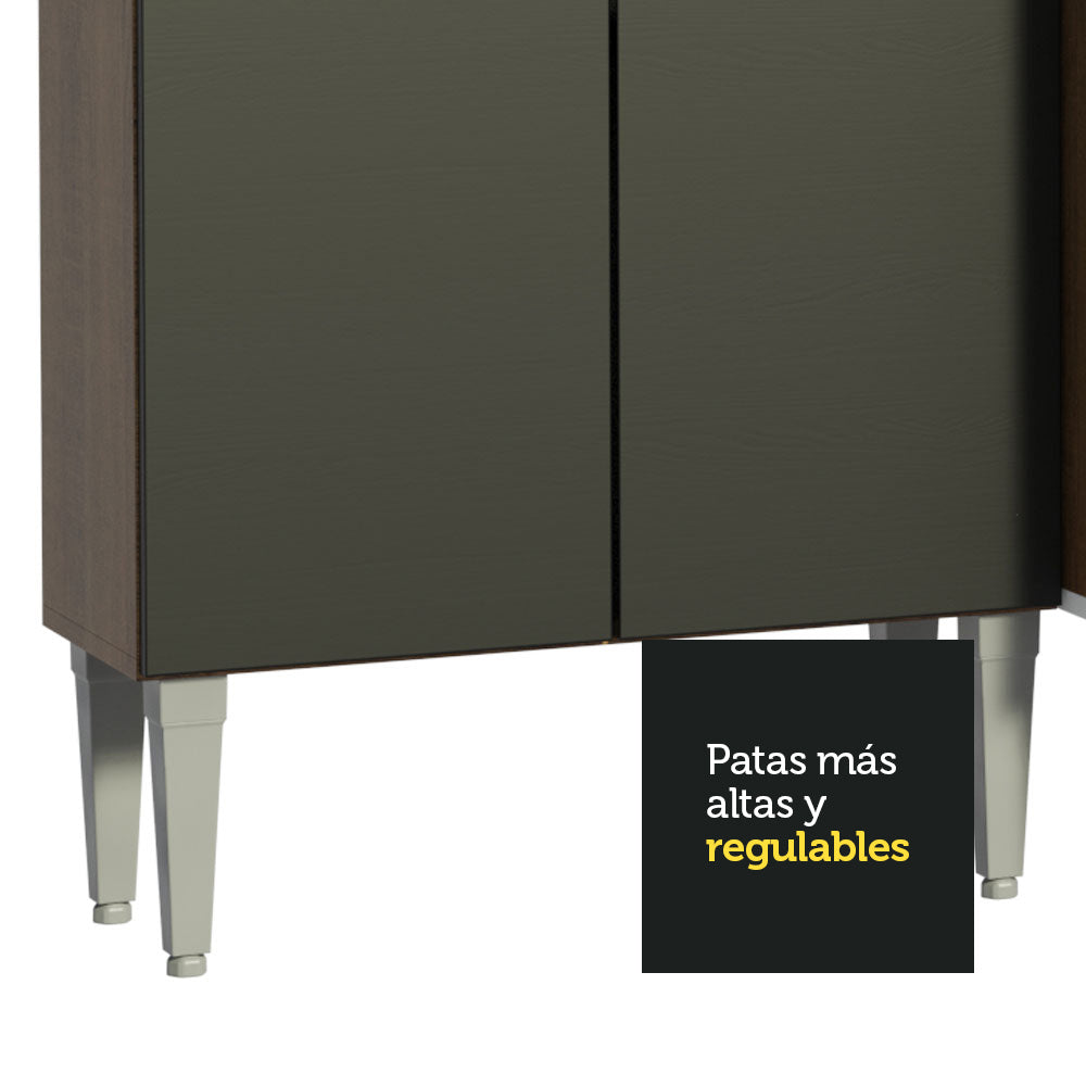 Combo de Cocina 169cm Marrón/Negro Emilly Free Madesa 01