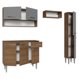 Cocina Compacta 197 cm Emilly Marrón/Gris 01