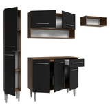 Cocina Compacta 197 cm Emilly Marrón/Negro 02