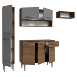Cocina Compacta 197 cm Emilly Marrón/Gris 02