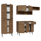 Cocina Compacta Emilly 016 229 cm 9 Puertas 1 Cajón (Con Mesada) Marrón Madesa