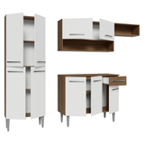 Cocina Compacta 229 cm Emilly Marrón/Blanco 016