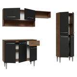 Cocina Compacta 229 cm Emilly Marrón/Negro 017
