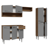 Cocina Compacta 229 cm Emilly Marrón/Gris 017