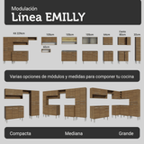 Combo completo de Cocina 229cm Marrón Emilly 18
