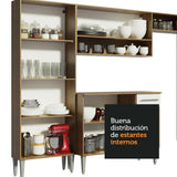 Combo completo de Cocina 293cm Marrón/Blanco Emilly 01