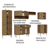 Combo completo de Cocina 293cm, con Bacha de acero, Marrón Emilly 08