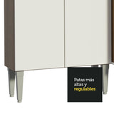 Combo completo de Cocina 293 cm con Bacha de acero, Marrón/Blanco, Emilly 09
