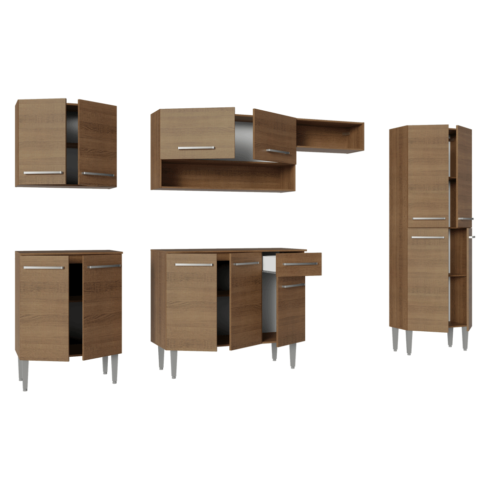 Cocina Compacta 293 cm Emilly Marrón 011