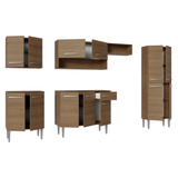 Cocina Compacta 293 cm Emilly Marrón 011
