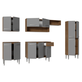 Cocina Compacta 293 cm Emilly Marrón/Gris 011