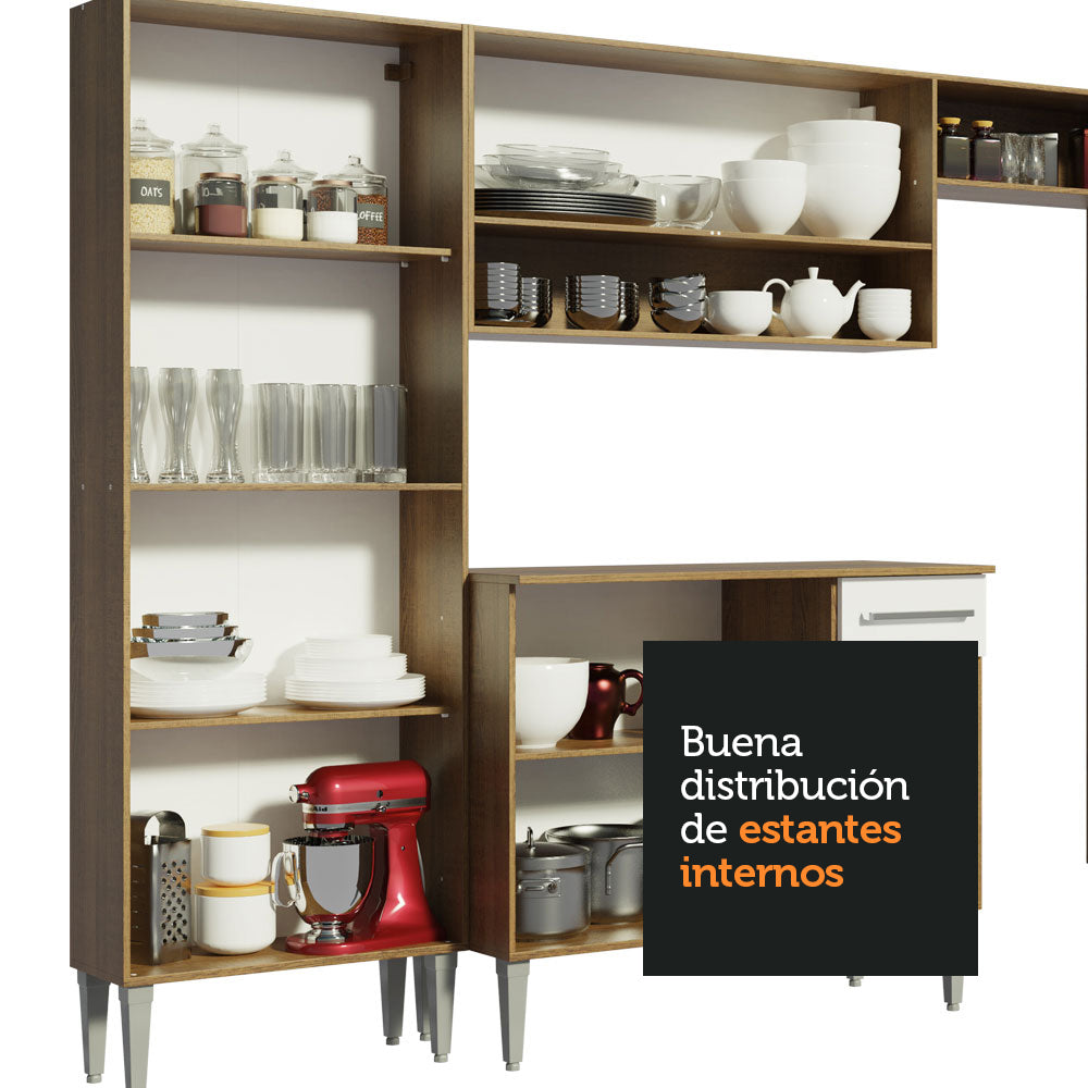 Combo completo de Cocina 325cm Marrón/Blanco Emilly Joy 01