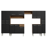 Combo Completo de Cocina 325 cm Negro/Marrón Emilly Joy Madesa
