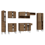 Combo completo de Cocina 325 cm 15 Puertas 1 Cajón Marrón Emilly Madesa