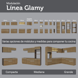 Kit Bajo Mesada + Cristalero 70cm Marrón Glamy Madesa 02