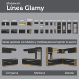 Kit Bajo Mesada + Cristalero 70cm Marrón/Negro Glamy Madesa 02