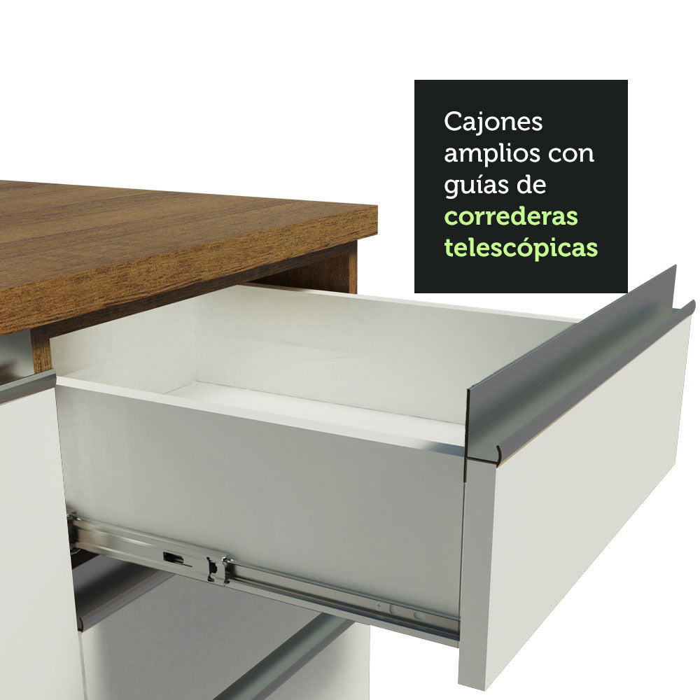 Combo completo de Cocina 260cm Marrón/Blanco Glamy Madesa 04