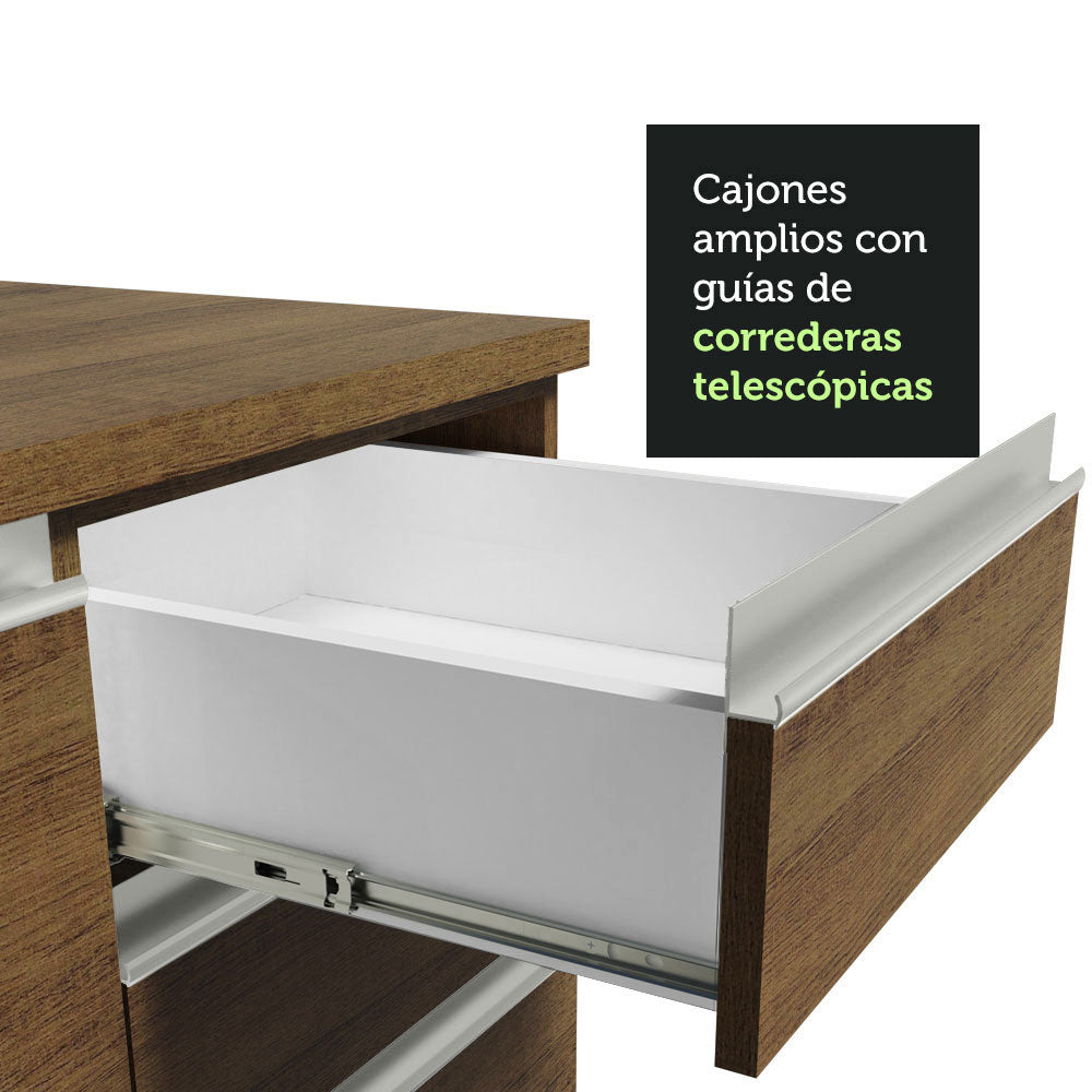 Combo completo de Cocina 260 cm 6 Puertas 2 Cajones Sin Mesada Marrón Glamy Madesa 05
