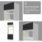 Combo completo de Cocina 270 cm Blanco/Negro Glamy Madesa