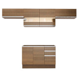 Combo completo de Cocina 280cm Marrón Marina Madesa 01