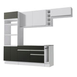 Combo completo de Cocina Madesa Glamy 290cm Blanco/Negro/Blanco 14
