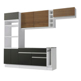 Combo completo de Cocina Madesa Glamy 290cm Blanco/Negro/Marrón 14