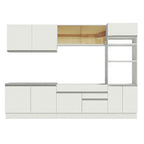 Combo completo de Cocina 310 cm 10 Puertas 2 Cajones Sin Mesada Blanco Glamy Madesa