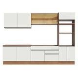 Combo completo de Cocina 310cm Glamy Madesa 01 Marrón/Blanco
