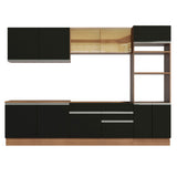 Combo completo de Cocina Madesa Glamy 310cm Marrón/Negro 01